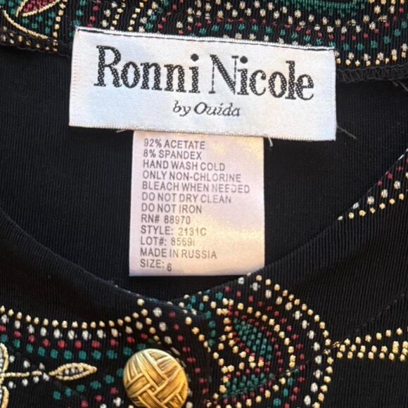 VTG y2k 90s 'Ronni Nicole by Ouida' floral paisley patterned cropped BOLERO! - Picture 3 of 8